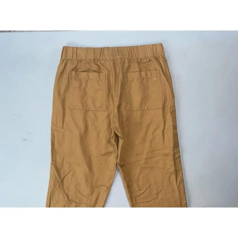 Banana Republic Linen Blend Pull On 'Tapered Crop Pant' in Black. Women's M, EUC